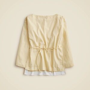 J. Crew Light Yellow Striped Blouse